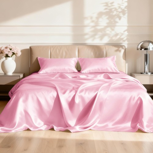 Luxury silky satin bed - silky,